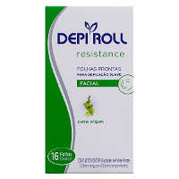 Cera Depilatória Facial Depi Roll Resistance Algas com 16 folhas prontas + 1 sachê pós-depilatório - 2