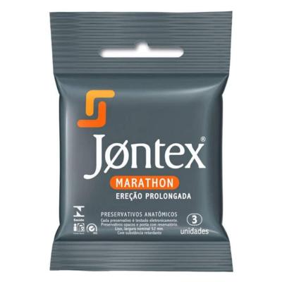 Jontex Preservativo Marathon Ereção Prolongada com 3 Unidades