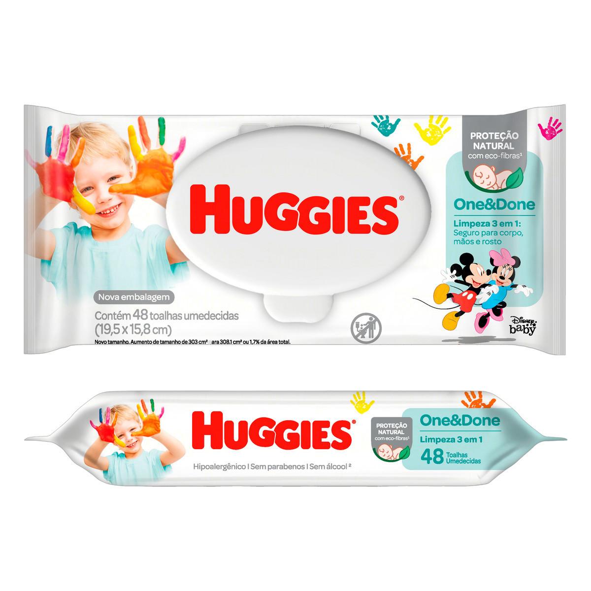 LENÇO UMEDECIDO HUGGIES ONE & DONE 48 UNIDADES - 1