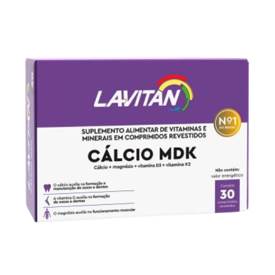 Lavitan Cálcio MDK Suplemento Alimentar com 30 comprimidos