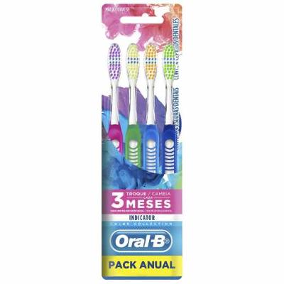 ESCOVA DE DENTE ORAL-B INDICATOR COLOR COLLECTION 4 UNIDADES