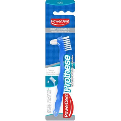 Escova Dental Duas Cabeças Dura Prothese Power Dent