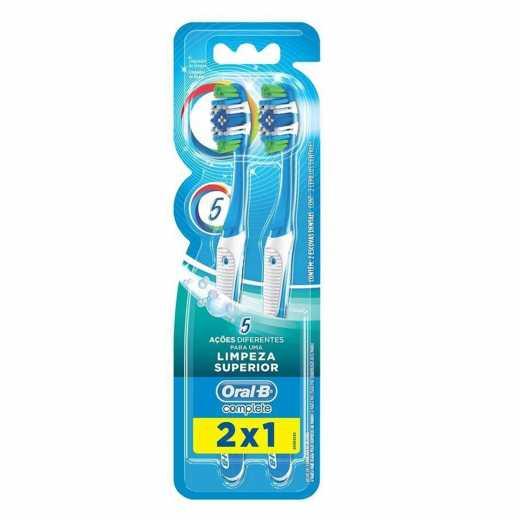 ESCOVA DE DENTE ORAL-B COMPLETE 5 AÇÕES DE LIMPEZA MACIA N°40 COM 2 UNIDADES - 1