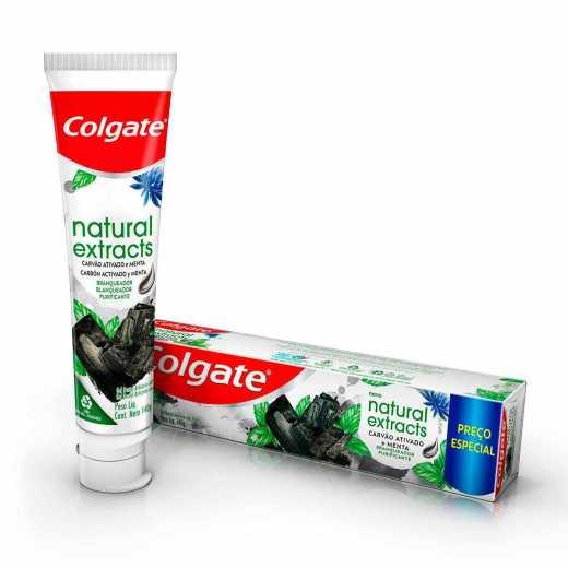 CREME DENTAL COLGATE NATURAL EXTRACTS CARVÃO ATIVADO E MENTA 140G - 1