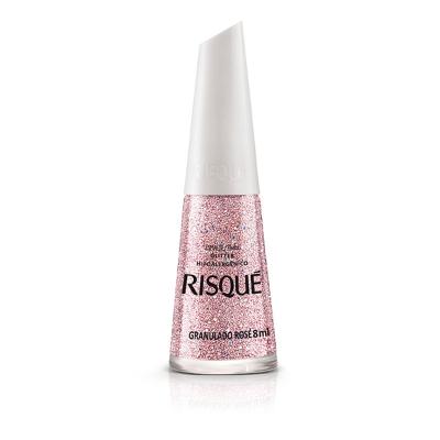 Esmalte Risqué Com Glitter Granulado Rose 8ml