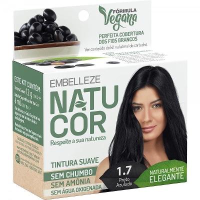 TINT NATUCOR KIT 1,7 JAMELAO PRETO AZULADO