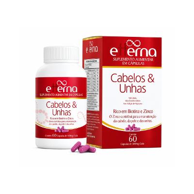 Suplemento Etterna Cabelos e Unhas Multivitamínico com 60 Cápsulas