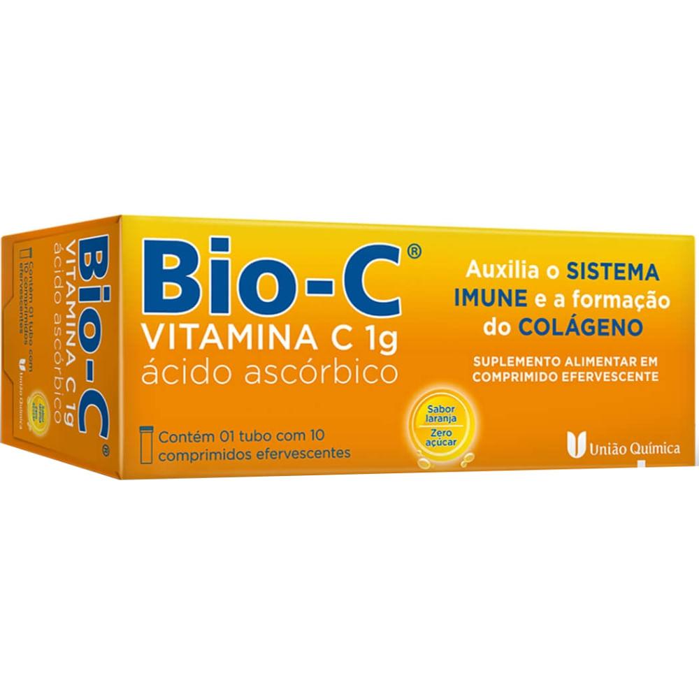VITAMINA C BIO-C 1G SABOR LARANJA COM 10 COMPRIMIDOS EFERVESCENTES - 1