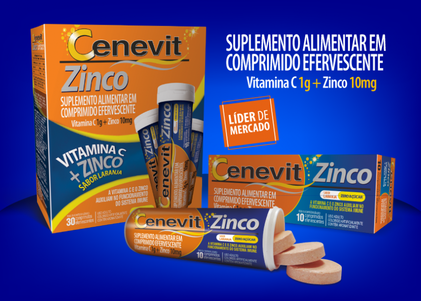 Vitamina C Cenevit Zinco 1g + 10mg Laranja com 30 comprimidos - 2