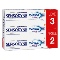 KIT PASTA DE DENTE SENSODYNE RÁPIDO ALÍVIO PARA DENTES SENSÍVEIS COM 3 UNIDADES - 1