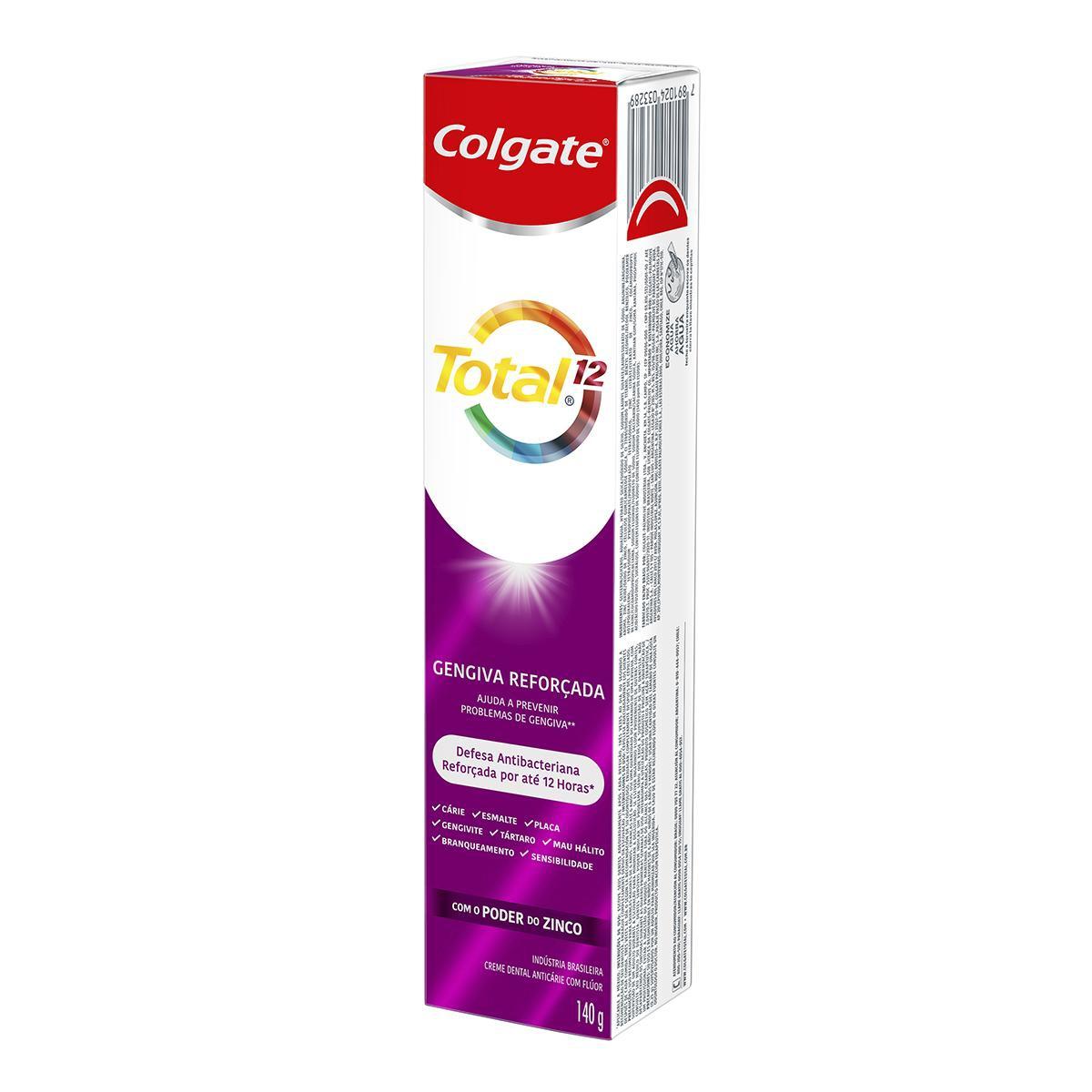 Pasta de Dente Colgate Total 12 Gengiva Reforçada com Flúor de 140g - 1