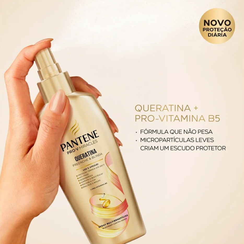 Spray Multibenefícios Pantene Queratina Preenche e Blinda 160ml - 3