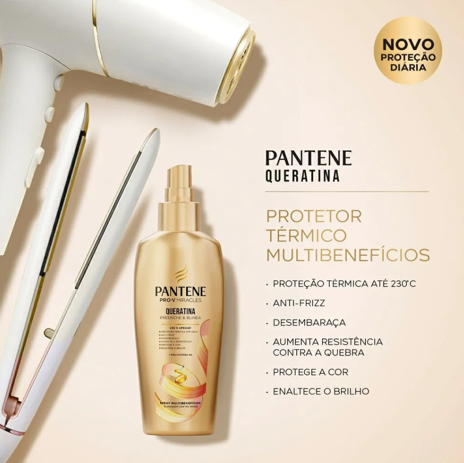 Spray Multibenefícios Pantene Queratina Preenche e Blinda 160ml - 4