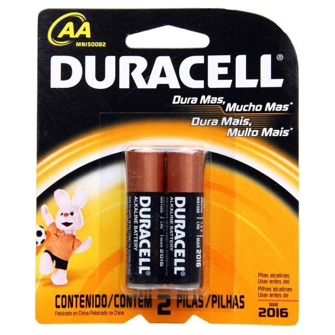 PILHA DURACEL ALCALINA PEQUENA (AA) - 2 UNIDADES - 1