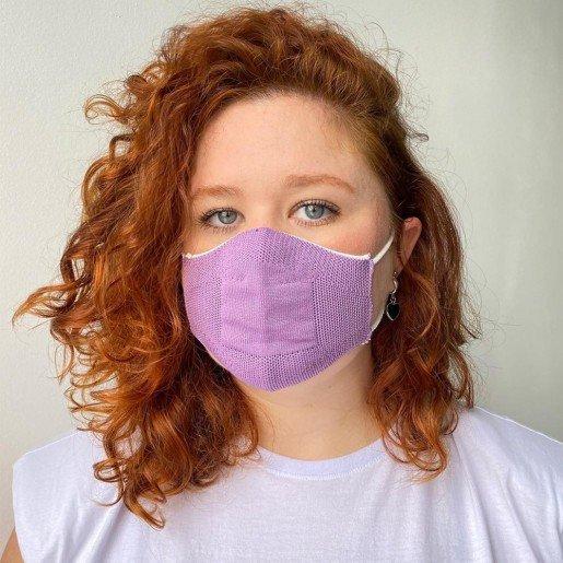 MASCARA ANATOMICA KNIT FEMININA DUPLA CAMADA ROXA DESENCANA - 1