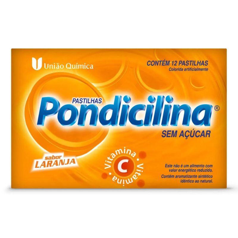 Pondicilina Vitamina C 12 Pastilhas sem Açúcar Sabor Laranja - 1
