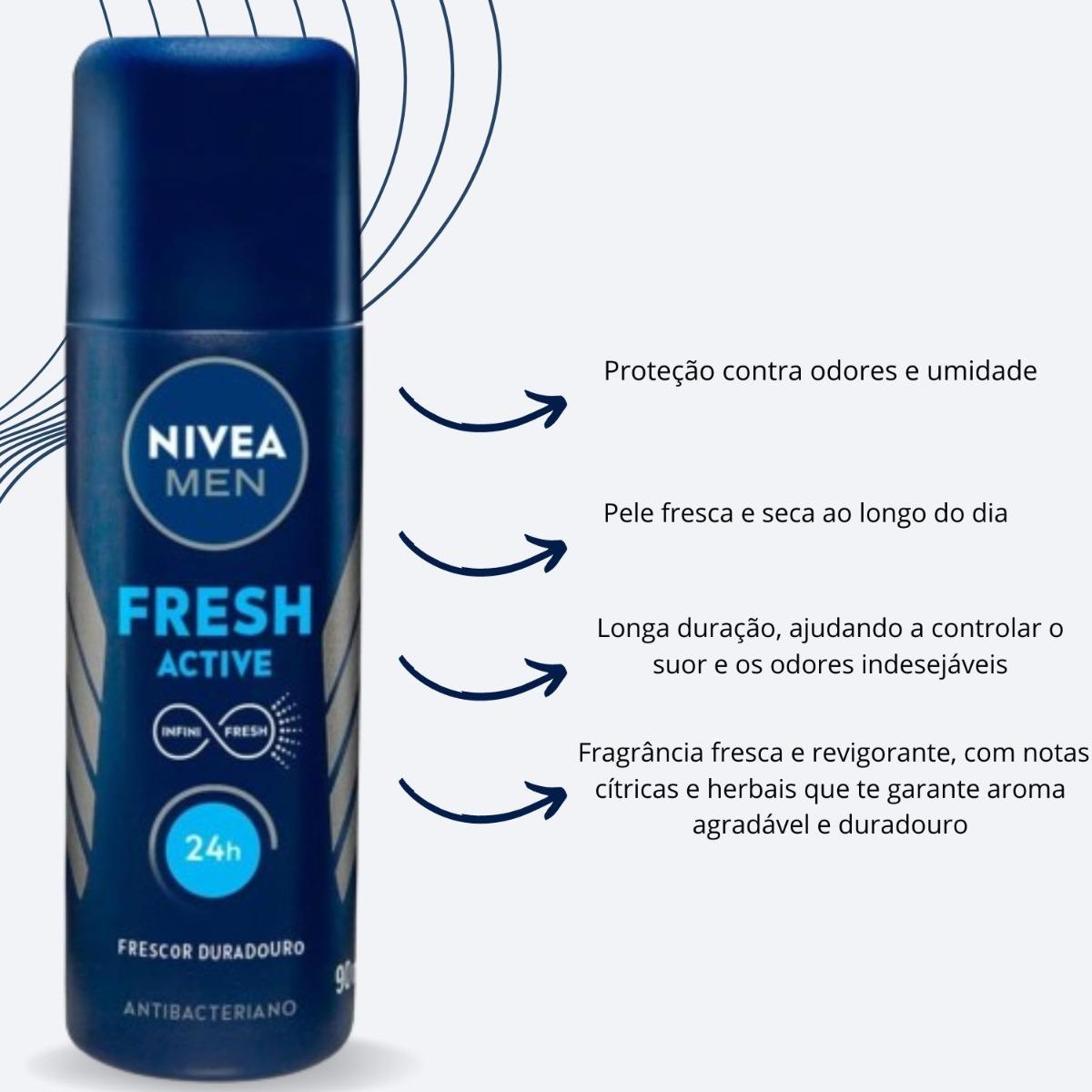 Nivea Desodorante Spray For Men Fresh Active 90ml - 2