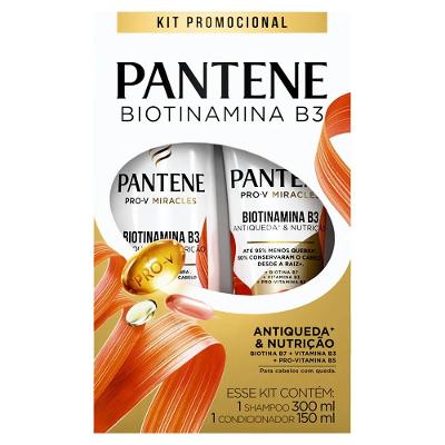 Pantene Kit Shampoo 300ml + Condicionador 150ml Biotinamina B3