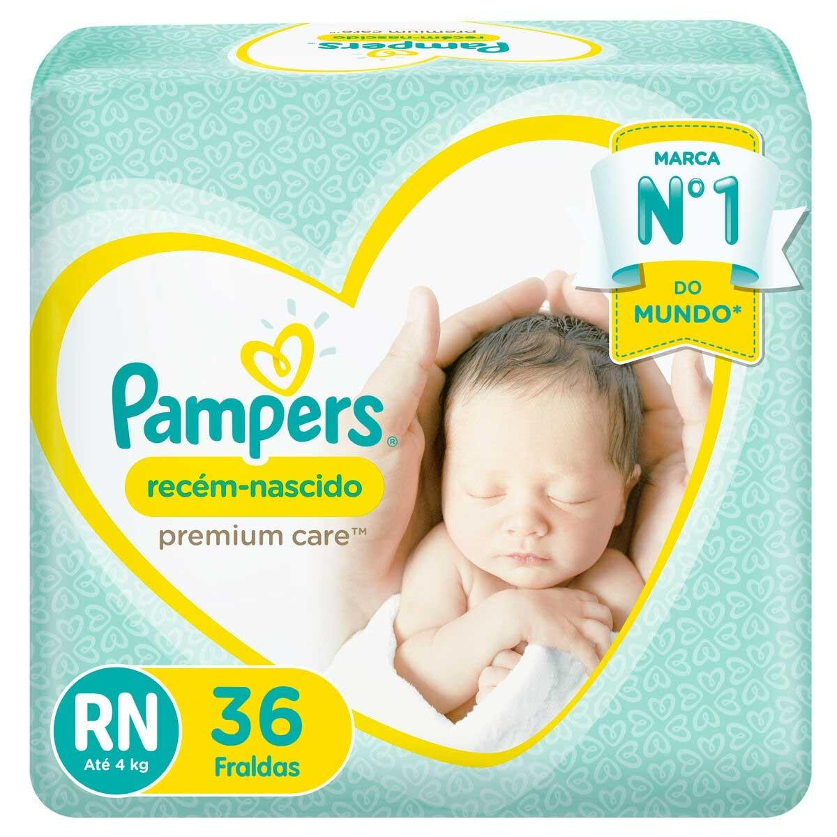Fralda Pampers Premium Care RN+ 36 Unidades - 1