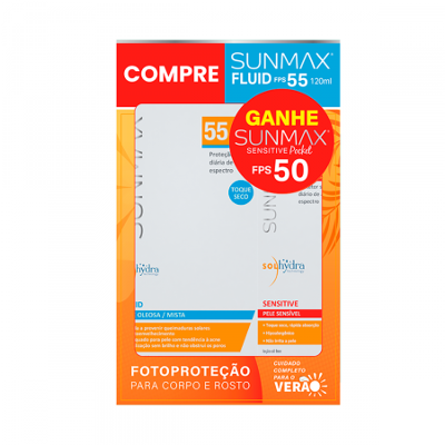 Kit Protetor Solar Sunmax Fluid Fps55 120ml + Sensitive Pocket Fps50 25ml