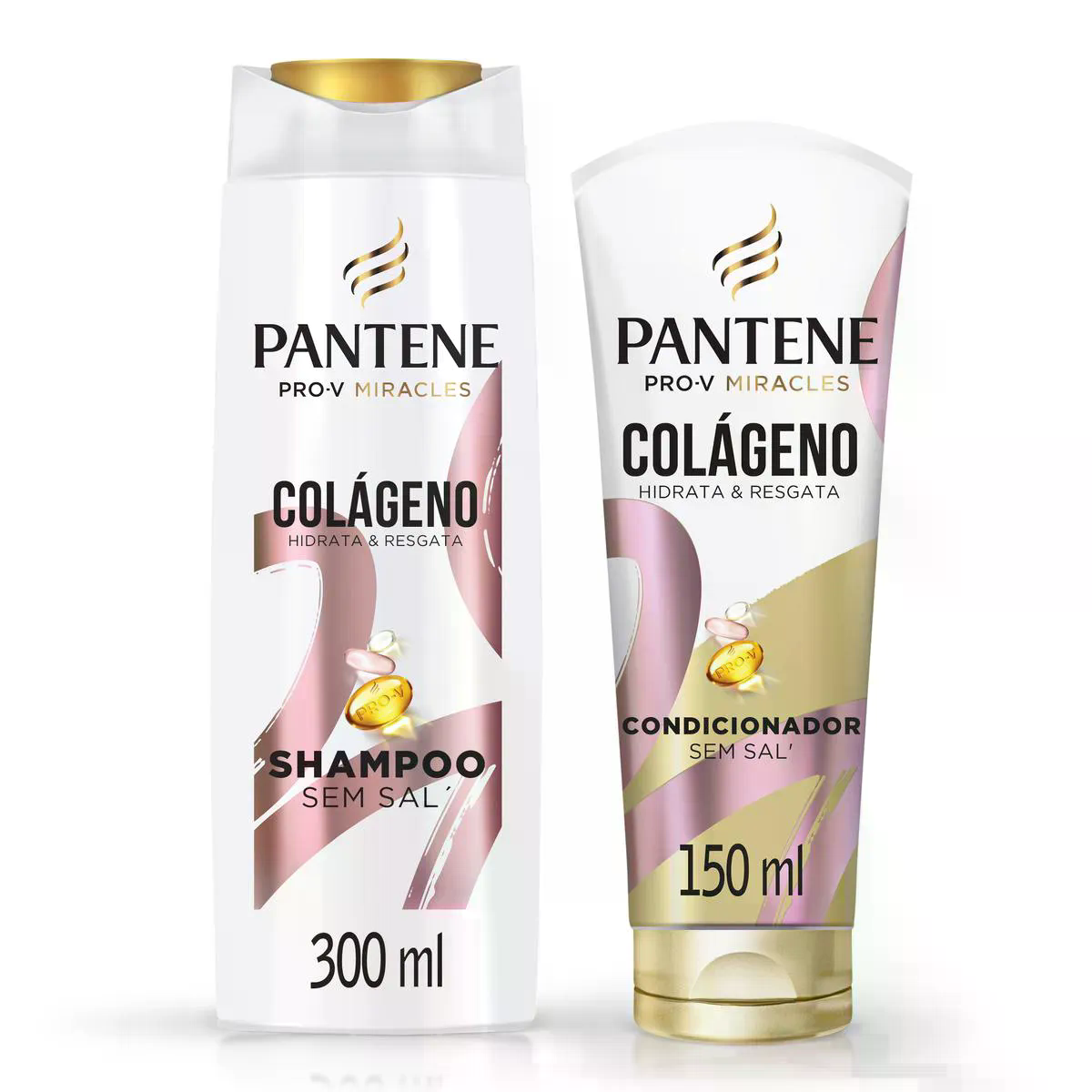 Kit Pantene Colágeno Hidrata & Resgata Shampoo 300ml + Condicionador 150ml - 1