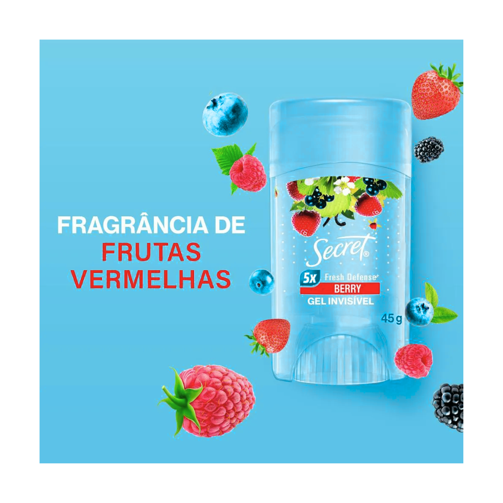 Desodorante Secret Berry Gel Invisível Stick 45g - 3
