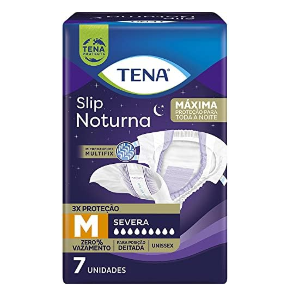 Fralda Geriátrica Unissex Tena Slip Noturna M 7 unidades - 1