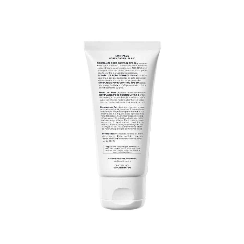 Protetor Solar Ada Tina Normalize Solar Pore Control FPS 50 40ml - 2