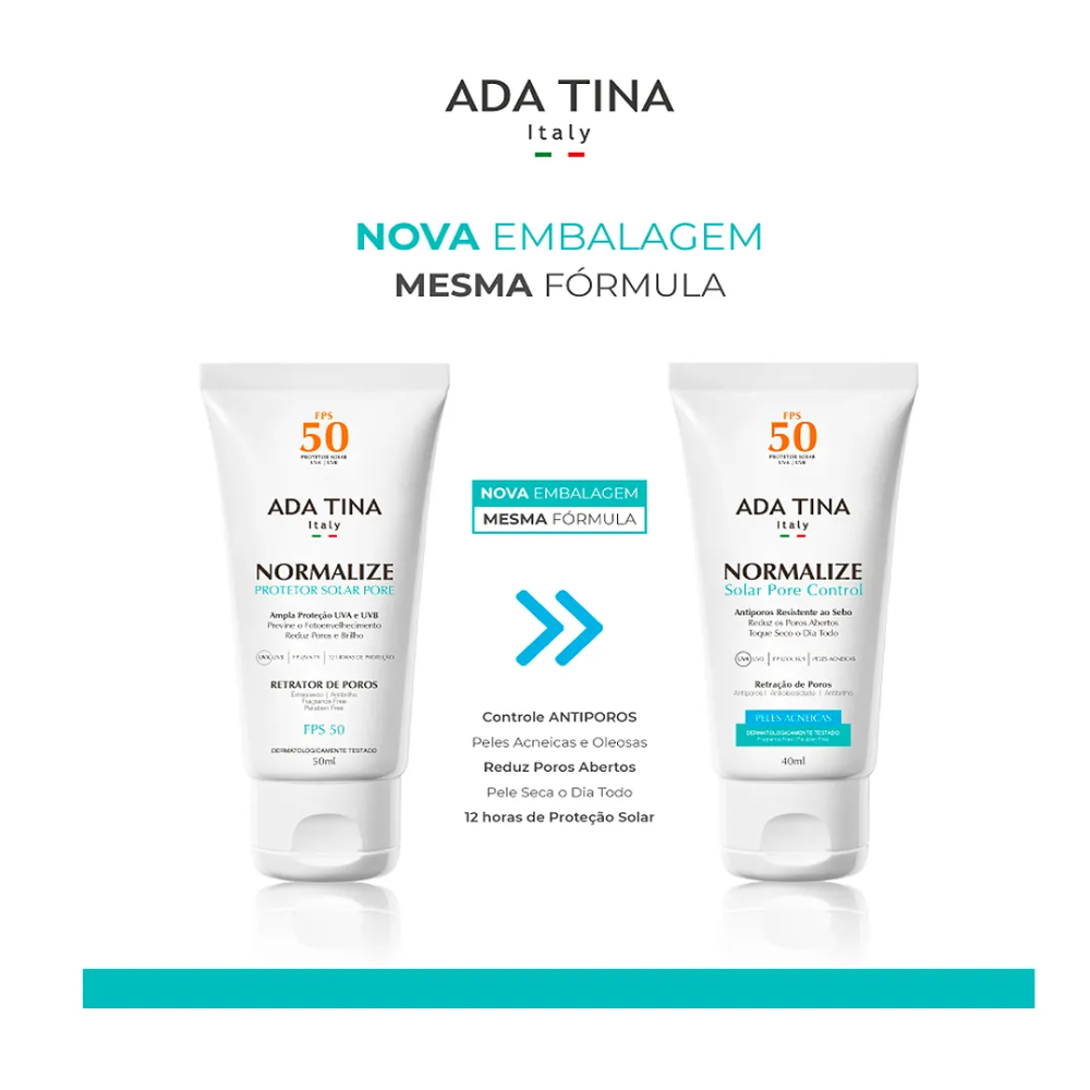 Protetor Solar Ada Tina Normalize Solar Pore Control FPS 50 40ml - 3
