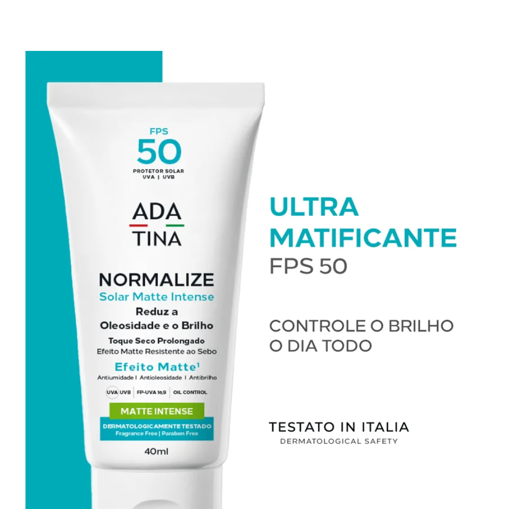 Protetor Solar Ada Tina - Normalize Solar Matte Intense FPS 50 40ml - 2