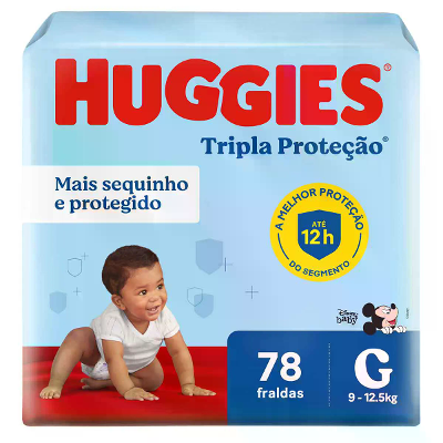 Fralda Huggies Tripla Proteção Disney Baby G 78 unidades