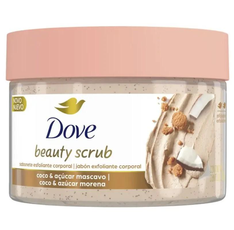 SABONETE ESFOLIANTE COCO & AÇUCAR MASCAVO DOVE BEAUTY SCRUB POTE 280G - 1