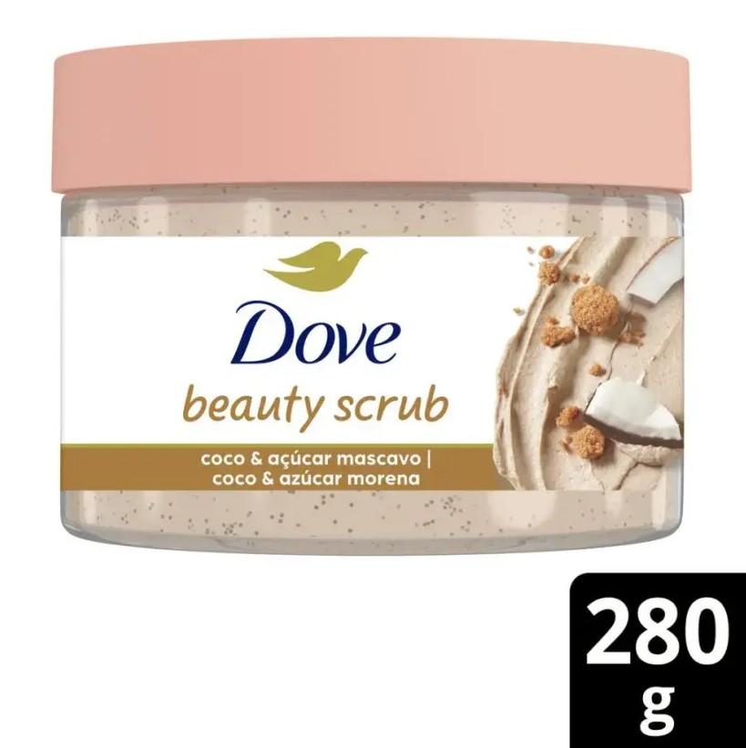 SABONETE ESFOLIANTE COCO & AÇUCAR MASCAVO DOVE BEAUTY SCRUB POTE 280G - 3