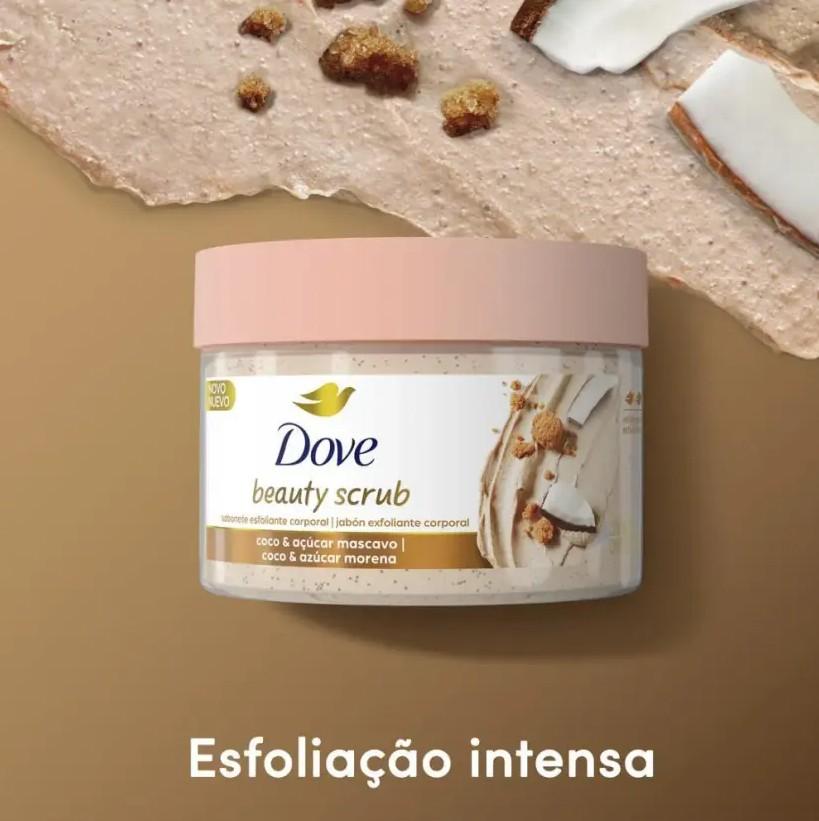 SABONETE ESFOLIANTE COCO & AÇUCAR MASCAVO DOVE BEAUTY SCRUB POTE 280G - 5
