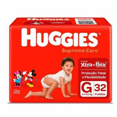 FRALDA HUGGIES SUPREME CARE G 32 UNIDADES