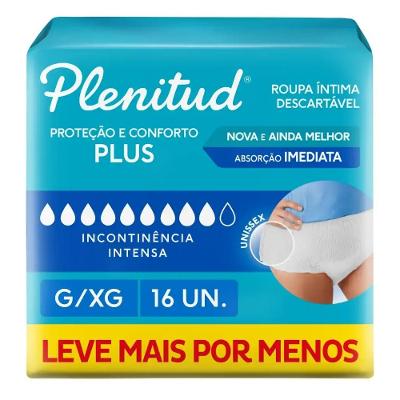 ROUPA ÍNTIMA DESCARTÁVEL PLENITUD PROTECT PLUS G/XG 16 UNIDADES