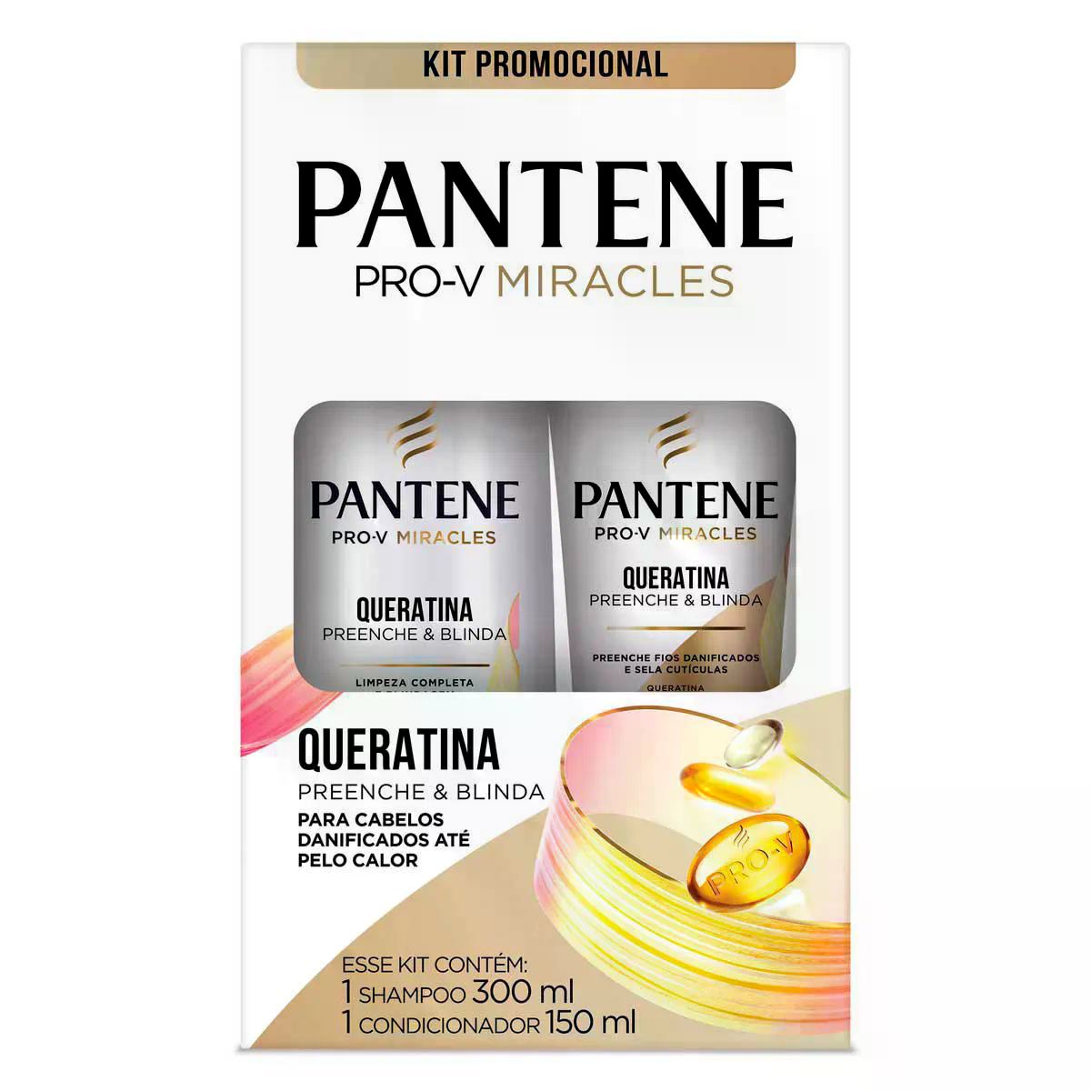 Kit Pantene Queratina Shampoo 300ml + Condicionador 150ml - 2