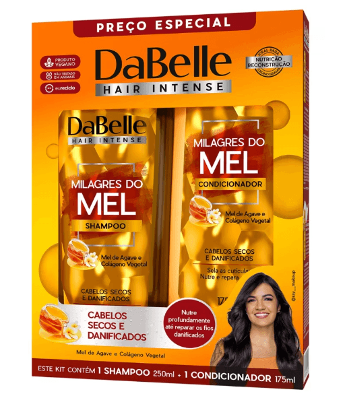 Dabelle Kit Shampoo e Condicionador  250ml+175ml Milagres do Mel