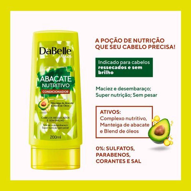 Dabelle Kit Shampoo e Condicionador 250ml + 175ml Abacate Nutritivo - 3