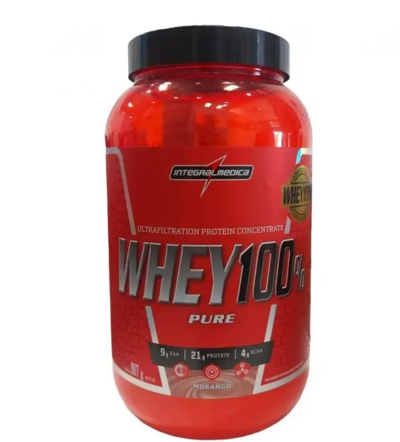 Whey Protein Concentrado 100% Morango 900g Integralmedica - 1