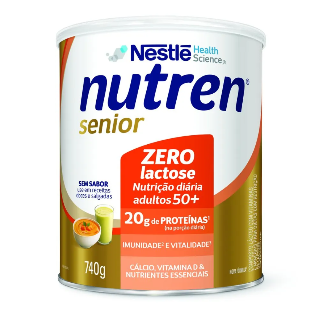 Nutren Senior Zero Lactose - Sem Sabor  740 g - 1