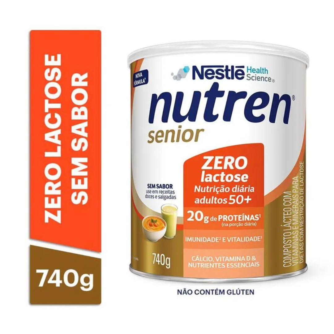 Nutren Senior Zero Lactose - Sem Sabor  740 g - 2