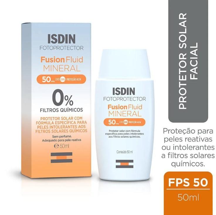 Protetor Solar Facial ISDIN Fotoprotector Fusion Fluid Mineral FPS50 50ml - 2