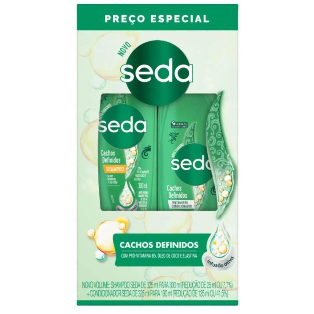 Kit Seda Shampoo 300ml+ Condicionador 190ML Cachos Definidos - 1