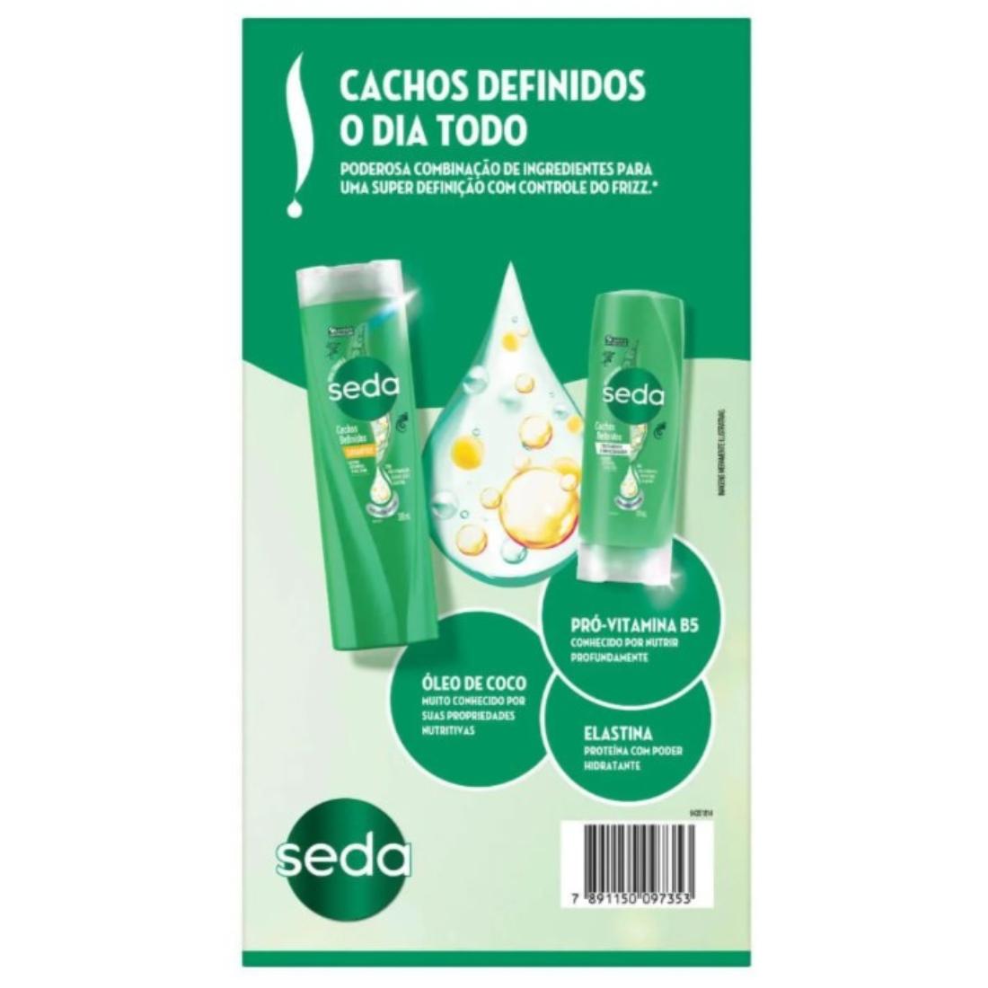 Kit Seda Shampoo 300ml+ Condicionador 190ML Cachos Definidos - 2