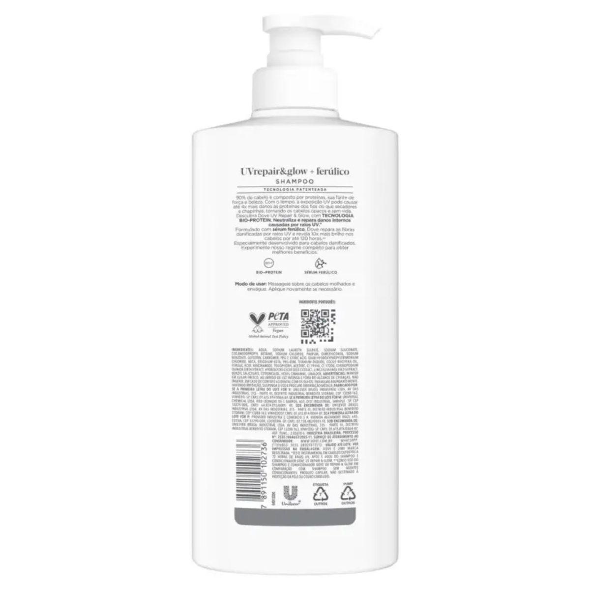 Shampoo Dove UV Repair & Glow + Ferúlico 600ml - 4