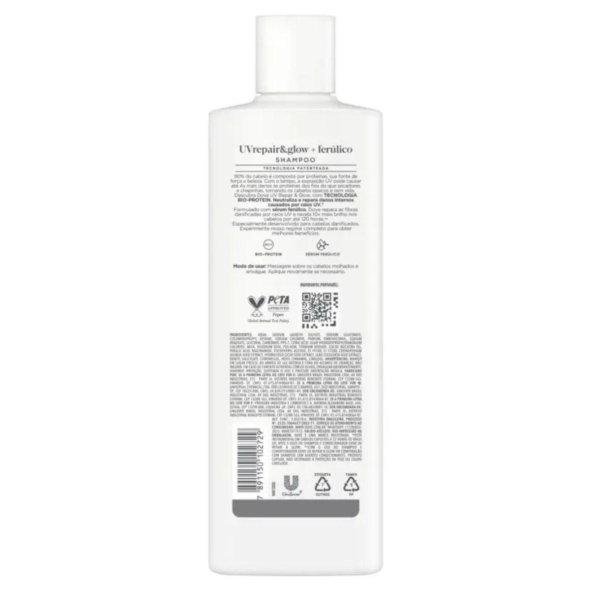 Shampoo Dove UV Repair & Glow + Ferúlico 370ml - 4