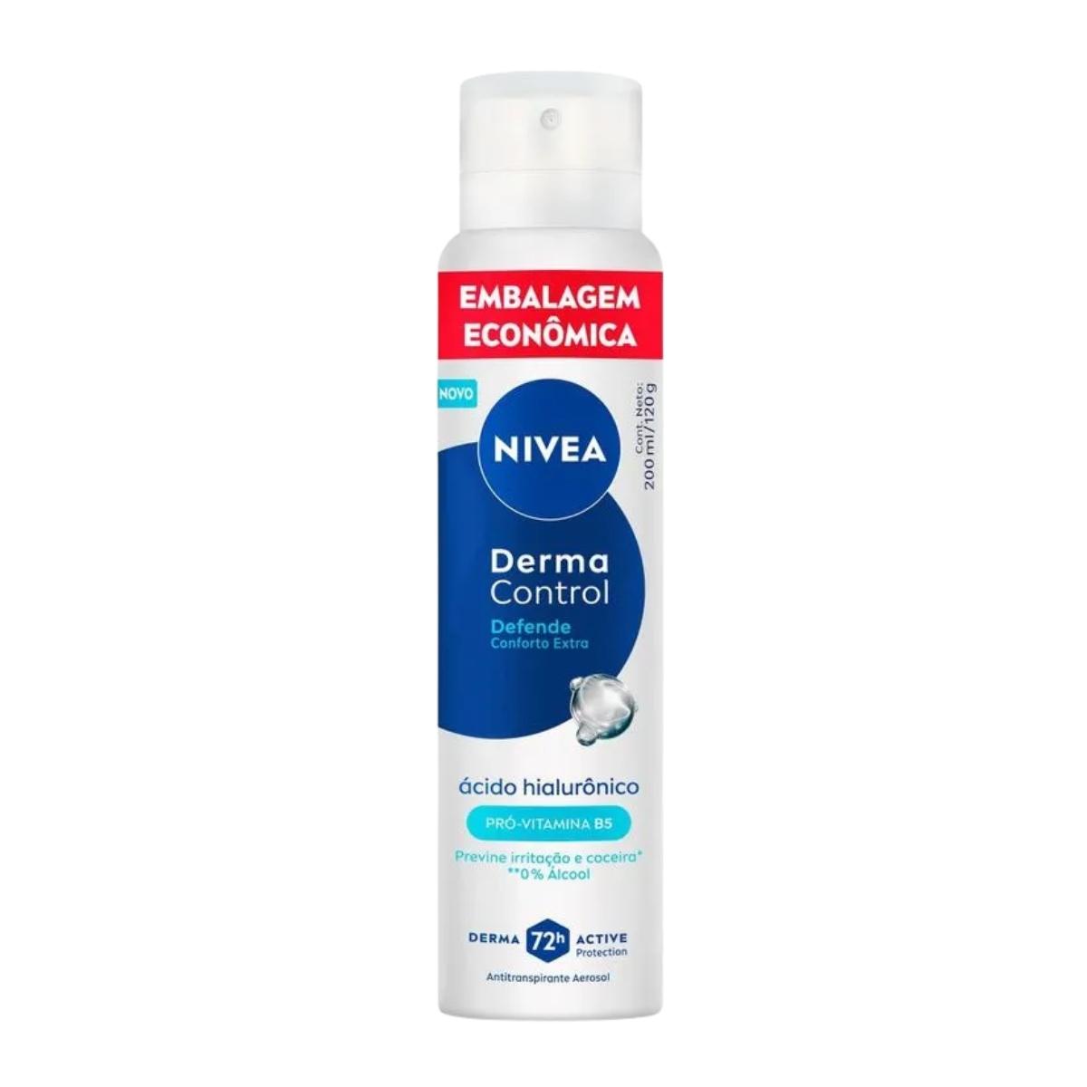 Desodorante Antitranspirante Aerossol Nivea Derma Control Defende 72h 200ml - 1