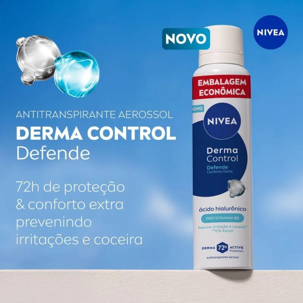 Desodorante Antitranspirante Aerossol Nivea Derma Control Defende 72h 200ml - 2