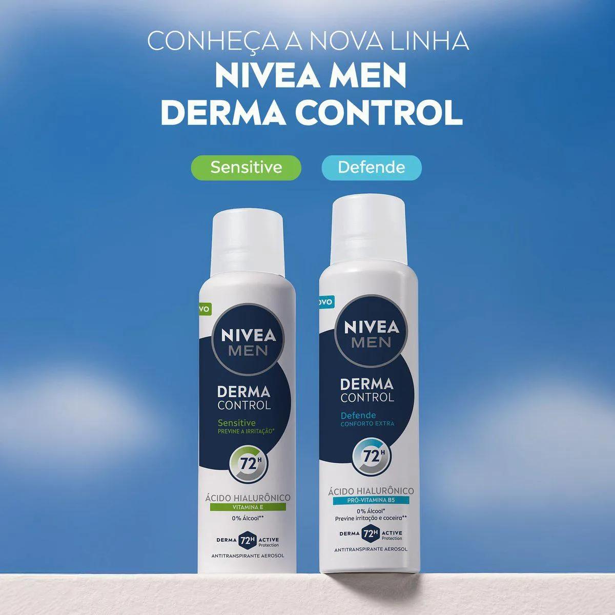 Desodorante Antitranspirante Aerossol Nivea Men Derma Control Defende Masculino 72h 150ml - 4